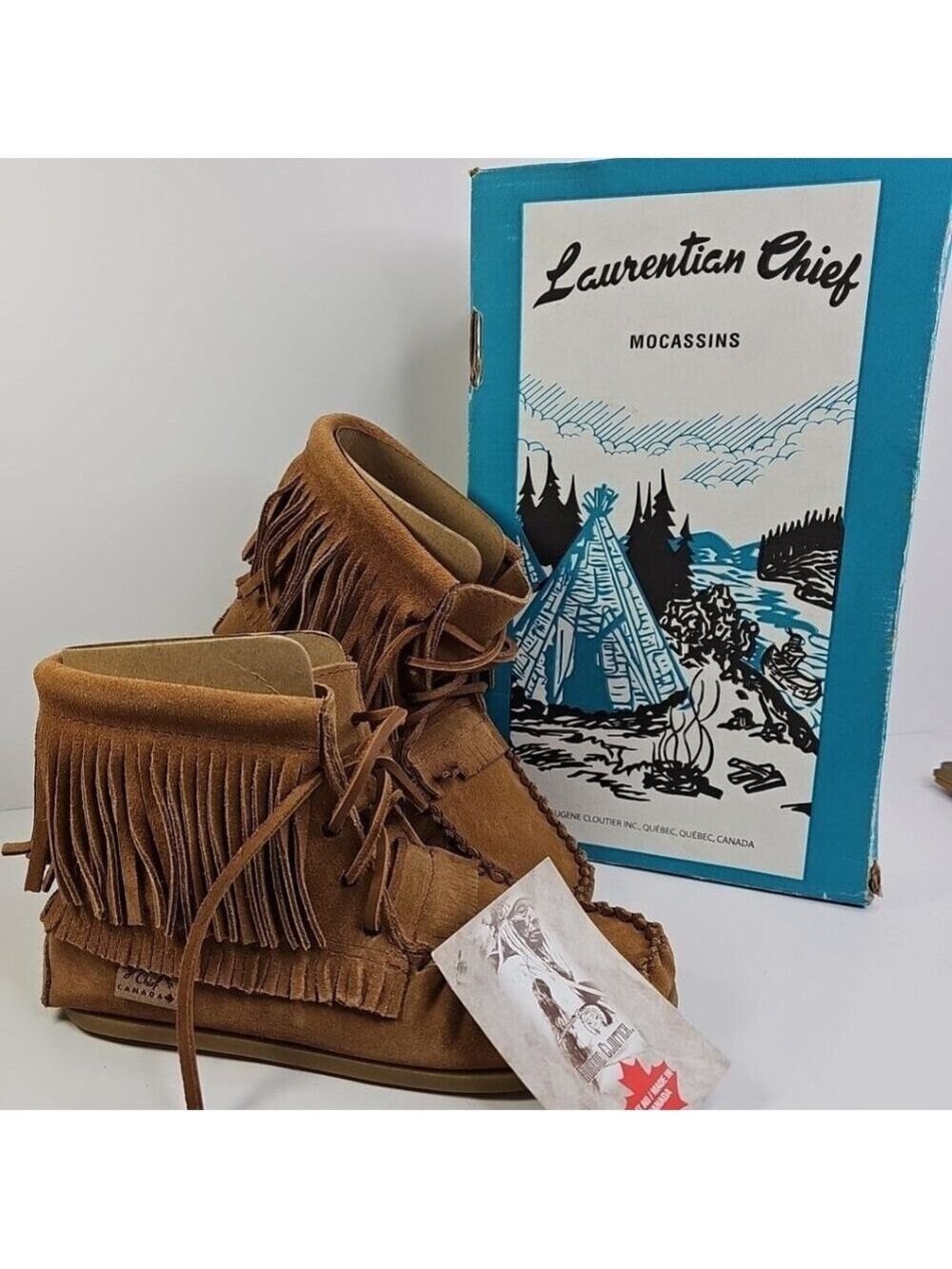 Laurentian Chief Mocassins Eugene Cloutier 137372 Size 4 Canada